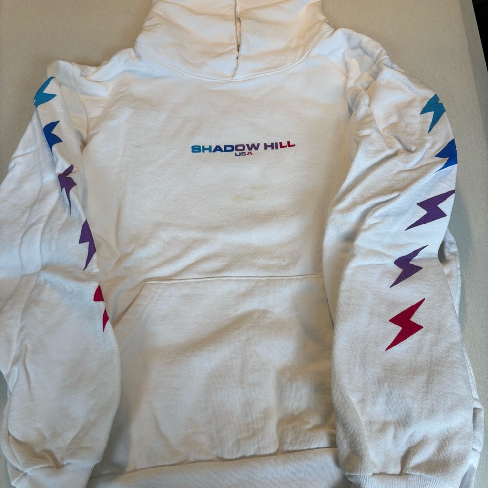 Shadow Hill White Sweatshirt with Multicolor Logo